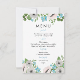 Waterverf Anemones Florals | Menu Weddenschappen Kaart