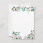 Waterverf Anemones Florals | Menu Weddenschappen Kaart (Achterkant)