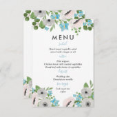 Waterverf Anemones Florals | Menu Weddenschappen Kaart (Voorkant / Achterkant)