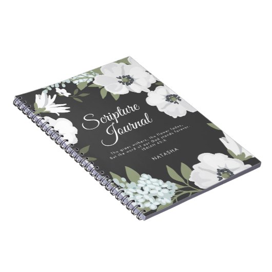 Waterverf Anemones Personalized Scriptjournaal Notitieboek (Rechterzijde)