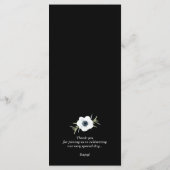 Waterverf Anemones Zwart-wit bruiloft Menu (Achterkant)