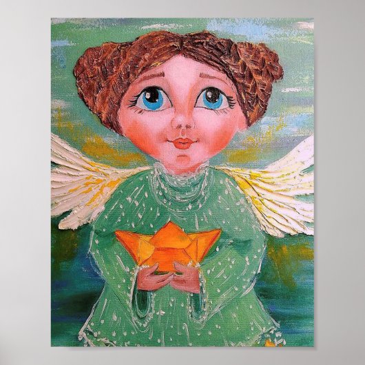 Waterverf Angel Art Print Painting Poster (Voorkant)