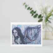 Waterverf Angel Artwork Briefkaart (Staand voorkant)