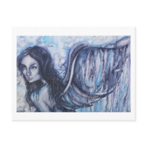 Waterverf Angel Artwork Briefkaart