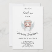 Waterverf Angel Baby Baptism Uitnodiging (Voorkant)
