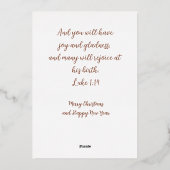 Waterverf Angel en baby Jezus met kerstmis Folie Feestdagenkaart (Achterkant)