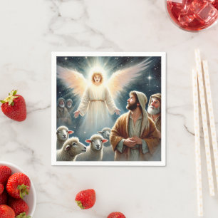 Waterverf Angel & Herders Geboorteplaats Decoupage Servet