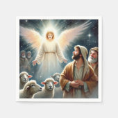 Waterverf Angel & Herders Geboorteplaats Decoupage Servet (Voorkant)