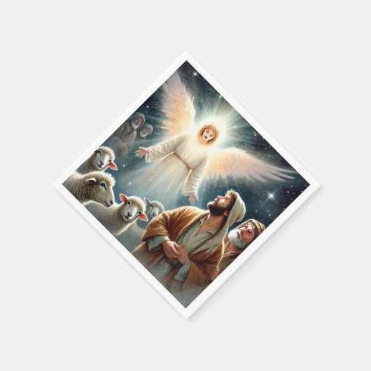 Waterverf Angel & Herders Geboorteplaats Decoupage Servet (Hoek)