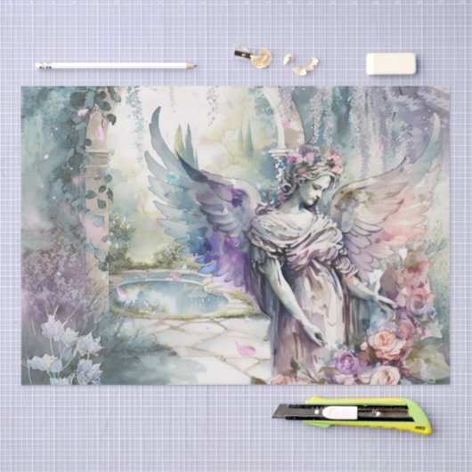 Waterverf Angel in de tuin Tissuepapier (Craft)