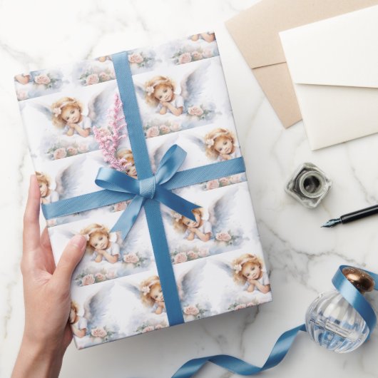 Waterverf Angel Meisje Cadeaupapier (Geschenken)