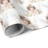 Waterverf Angel Meisje Cadeaupapier (Rol Hoek)