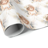 Waterverf Angel Meisje Cadeaupapier (Rol Hoek)