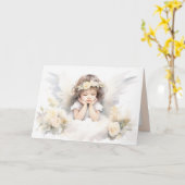 Waterverf Angel Meisje Kaart (Gele Bloem)