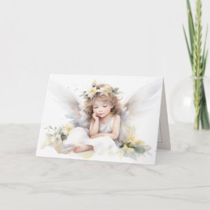 Waterverf Angel Meisje Kaart