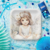 Waterverf Angel Meisje Papieren Bordje (Feest)