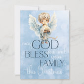 Waterverf Angel Non-Photo Religious Christmas Feestdagenkaart (Voorkant)