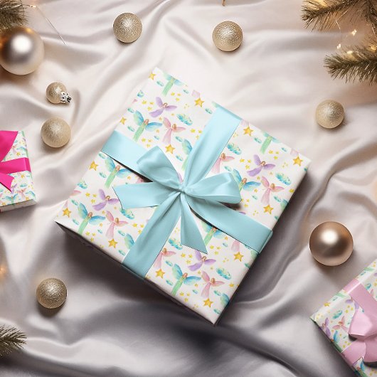 Waterverf Angels Kerstcadeau inpakpapier
