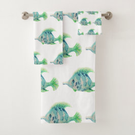 Waterverf "Animal Art Blue Tropical Fish" Bad Handdoek