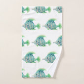 Waterverf "Animal Art Blue Tropical Fish" Bad Handdoek (Handdoek)