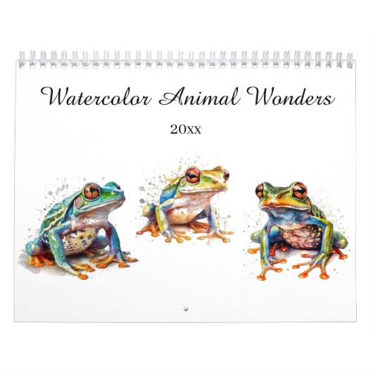Waterverf Animal Wonders, op maat Kalender (Hoes)