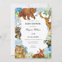 Waterverf Animals Floral wildlife baby shower
