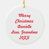  Waterverf Anime Girl en Fox Christmas Keramisch Ornament (Achterkant)