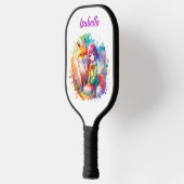  Waterverf Anime Girl en Fox Pickleball Paddle (Links)