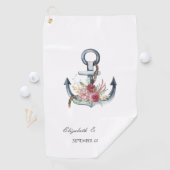 Waterverf Anker Bloemen Nautilus  Golfhanddoek (Insitu)