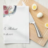 Waterverf Anker Bloemen Nautilus Theedoek (Quarter Fold)