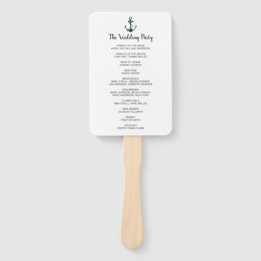 Waterverf Anker Modern Nautisch Programma Handwaaier (Voorkant)