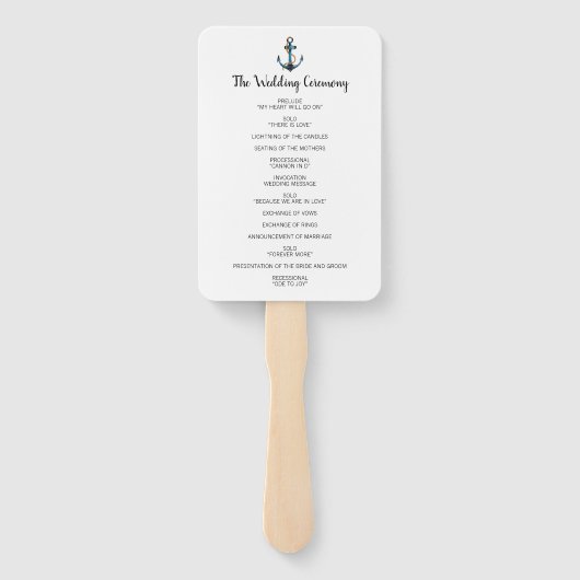 Waterverf Anker Modern Nautisch Programma Handwaaier (Achterkant)