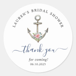Waterverf anker Nautisch Vrijgezellenfeest Dank u Ronde Sticker