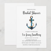 Waterverf Anker Nautisch Vrijgezellenfeest Kaart (Voorkant / Achterkant)