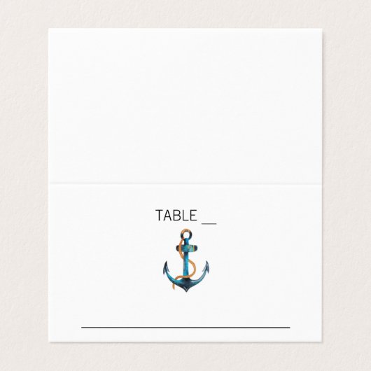 Waterverf anker nautische trouwplaats kaarten (Buitenkant ongevouwen)
