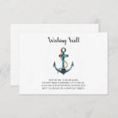 Waterverf Anker Nutical Wishing Well Bruiloft Informatiekaartje (Voorkant / Achterkant)
