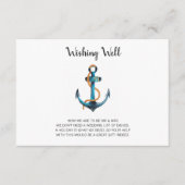 Waterverf Anker Nutical Wishing Well Bruiloft Informatiekaartje (Voorkant)