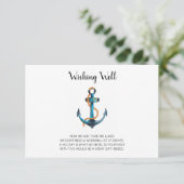 Waterverf Anker Nutical Wishing Well Bruiloft Informatiekaartje (Staand voorkant)