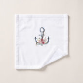 Waterverf ankerbloemen bad handdoek (Wasdoekje)