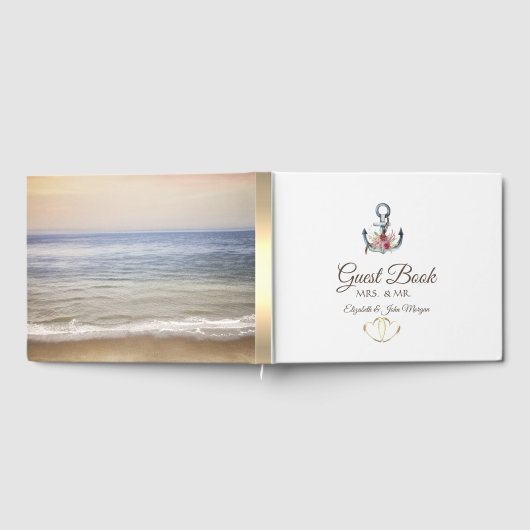 Waterverf ankerbloemen gastenboek (Volledig)