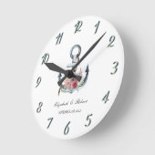 Waterverf ankerbloemen ronde klok (Hoek)