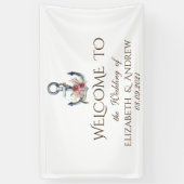 Waterverf ankerbloemen spandoek (Verticaal)