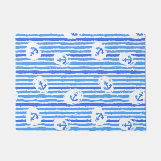 Waterverf ankerpatroon 1 deurmat (Voorkant)