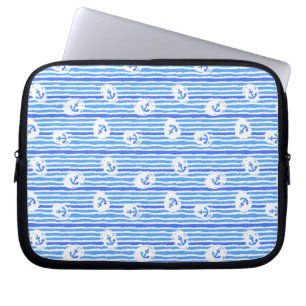 Waterverf ankerpatroon 1 laptop sleeve