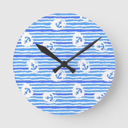 Waterverf ankerpatroon 1 ronde klok (Voorkant)