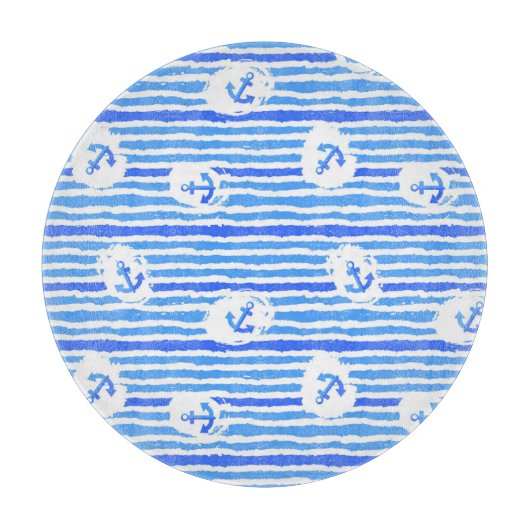 Waterverf ankerpatroon 1 snijplank (Voorkant)