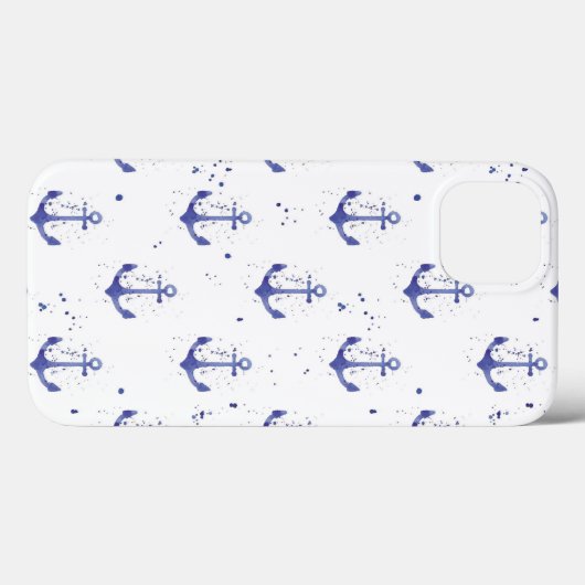 Waterverf ankerpatroon 2 Case-Mate iPhone case (Achterkant (horizontaal))