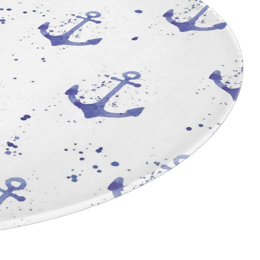 Waterverf ankerpatroon 2 snijplank (Hoek)