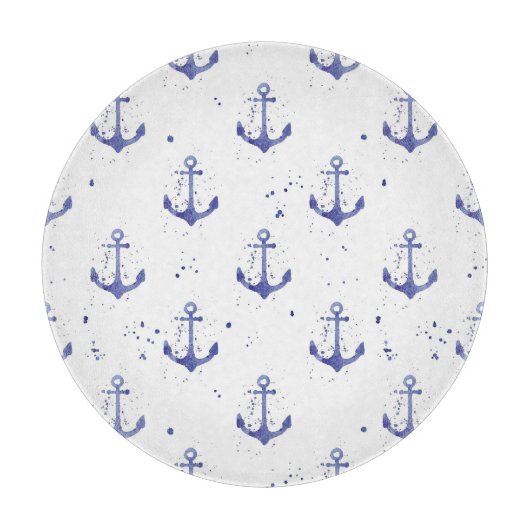 Waterverf ankerpatroon 2 snijplank (Voorkant)