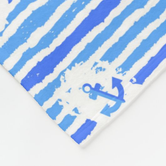 Waterverf ankerpatroon 3 fleece deken (Hoek)